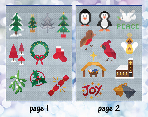 Christmas Motif Collection. Close ups of pages 1 and 2.