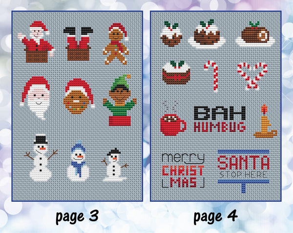 Christmas Motif Collection. Close ups of pages 3 and 4.