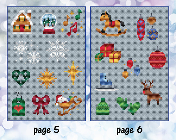 Christmas Motif Collection. Close ups of pages 5 and 6.