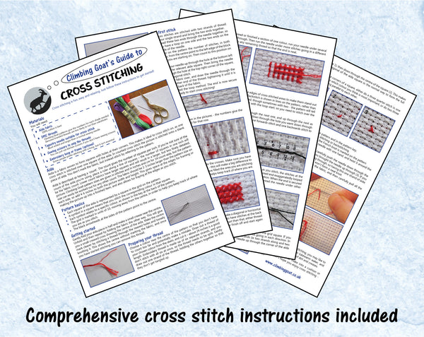 Comprehensive  cross stitch instructions included