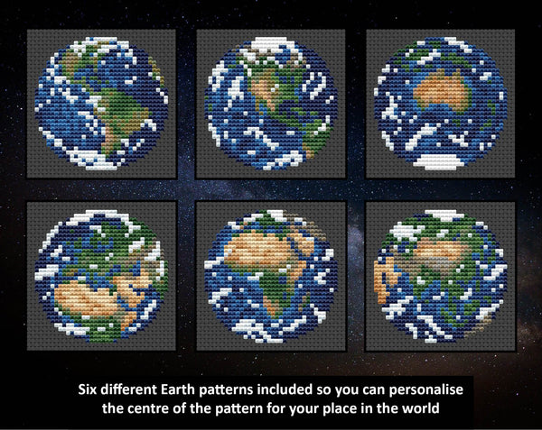 Six different Earth patterns inclcuded so you can personalised the centre of the pattern for your place in the world.