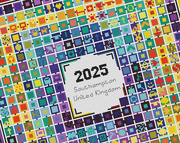 Close up of Stitch Your Year in Temperatures cross stitch pattern