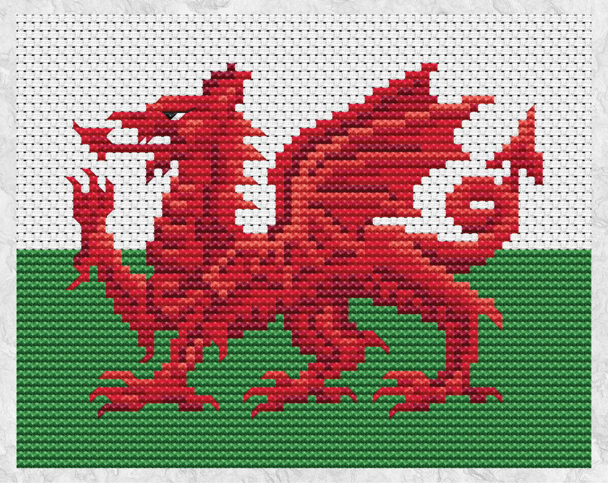 Welsh Dragon cross stitch pattern – Climbing Goat Designs