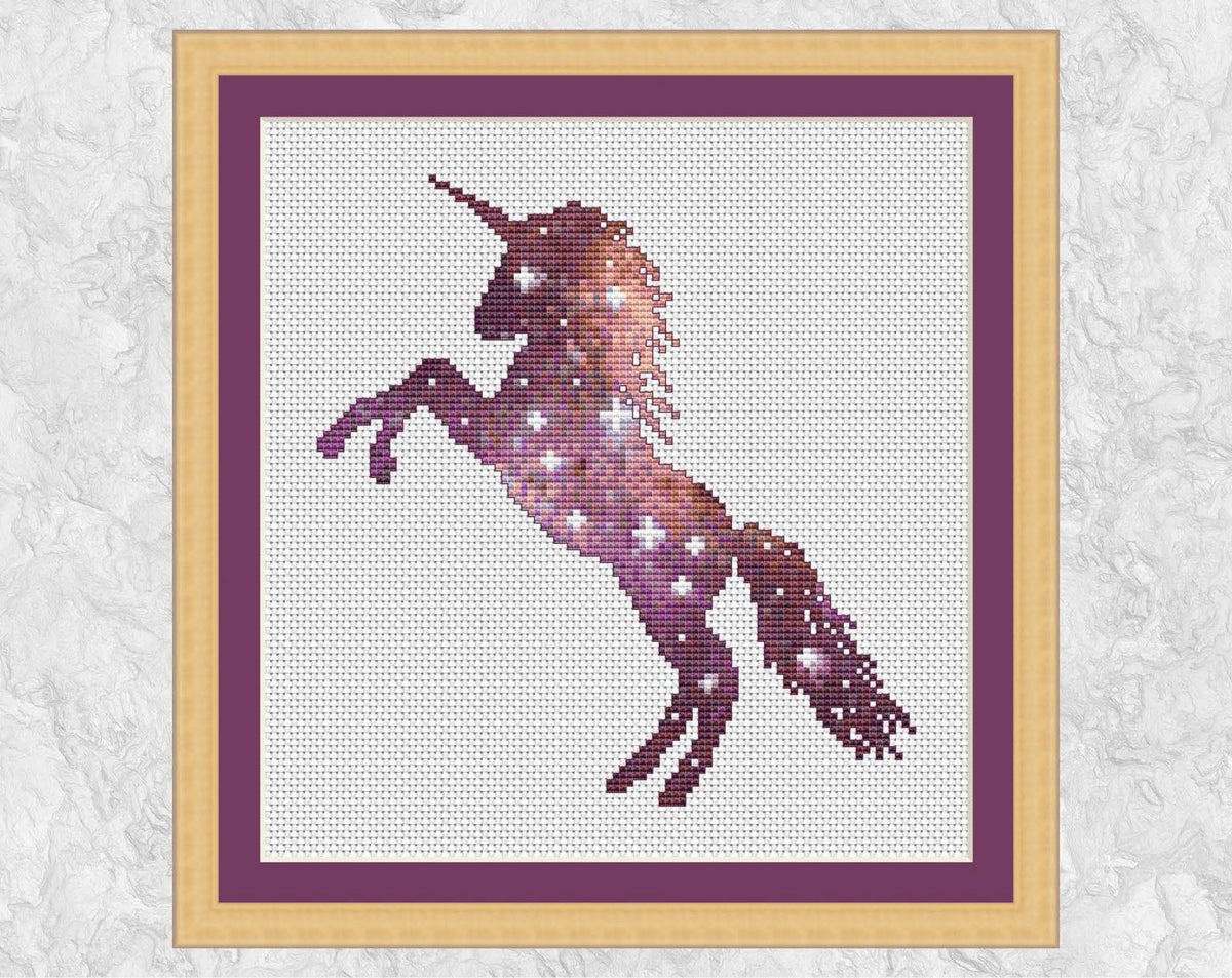 Galaxy Unicorn cross stitch pattern – Climbing Goat Designs